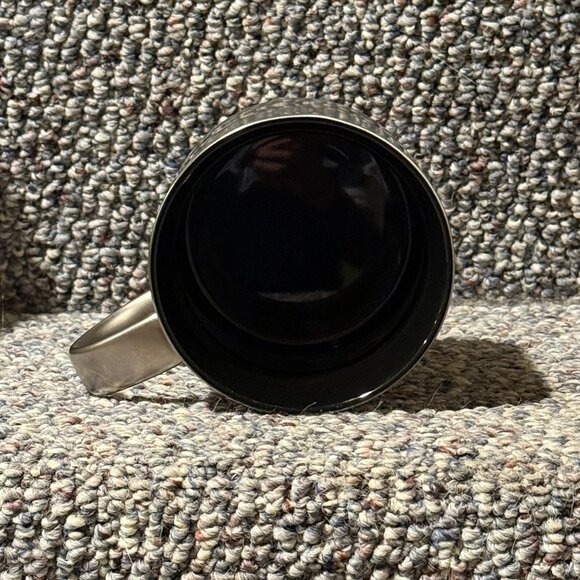 2014 Starbucks Stainless Steel Silver Coffee Mug White Logo Embossed 14oz - Picture 6 of 7